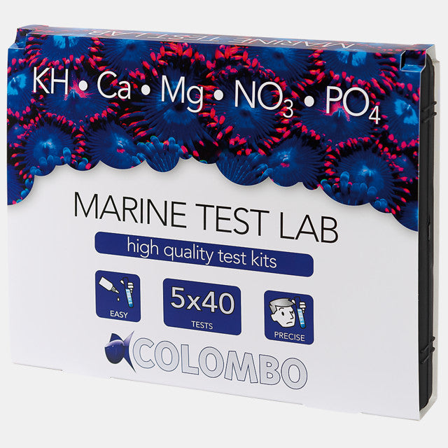 MALLETTE TESTS EAU DE MER - COLOMBO MARINE TEST LAB (KH-CA-MG-NO3-PO4)
